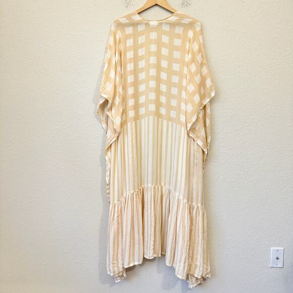 FREE PEOPLE Kenna Kimono Natural Striped Duster Cover Up NWT - Picture 2 of 11